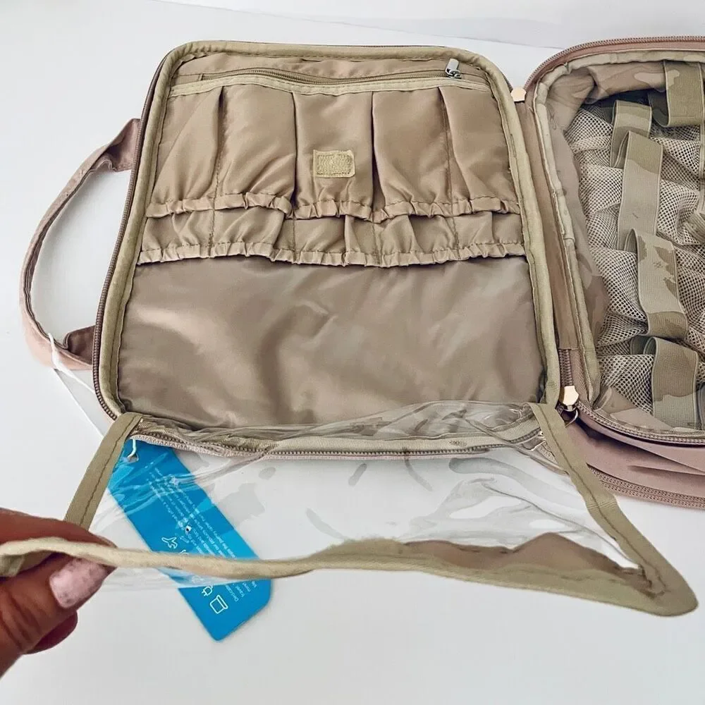 NWT BAGSMART Pink Toiletry Water-resistant Makeup Cosmetic Travel Organizer Bag